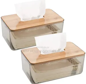 *Nordic Minimalist Tissue Box /Serviette Holder With Bamboo Lid