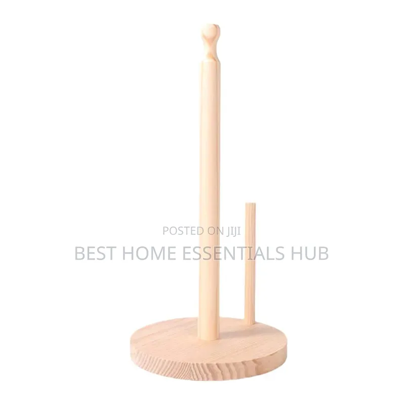 *Bamboo Wood Tissue Holder Vertical Roll Pole Paper Towel Holder