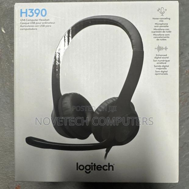 New Logitech H390 Over-Head Usb a Headset Noise-Canceling Microphone