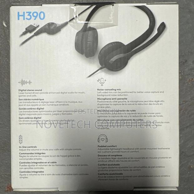 New Logitech H390 Over-Head Usb a Headset Noise-Canceling Microphone - thumbnail 2