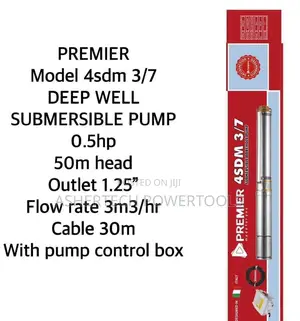 Premier 4sdm 3/7 Deep Well Submersible Pump 0.5 Hp (375w)