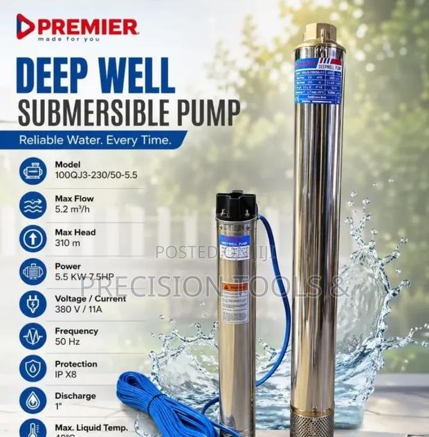 7.5hp Deep Well Submersible Pump | 3 Phase