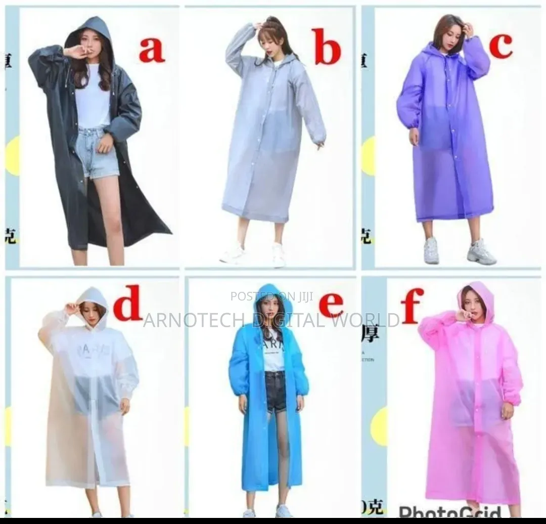 Long Eva Material Plastic Raincoat Waterproof Rain Coat Adults