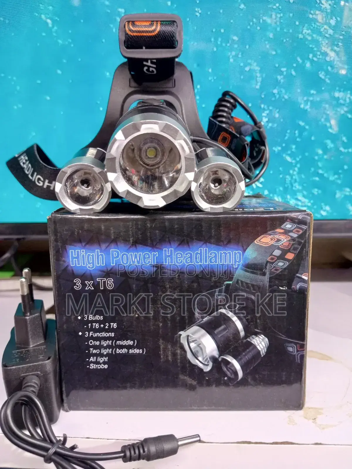 3 Led Rechargeable Headlamp With Two Batteries