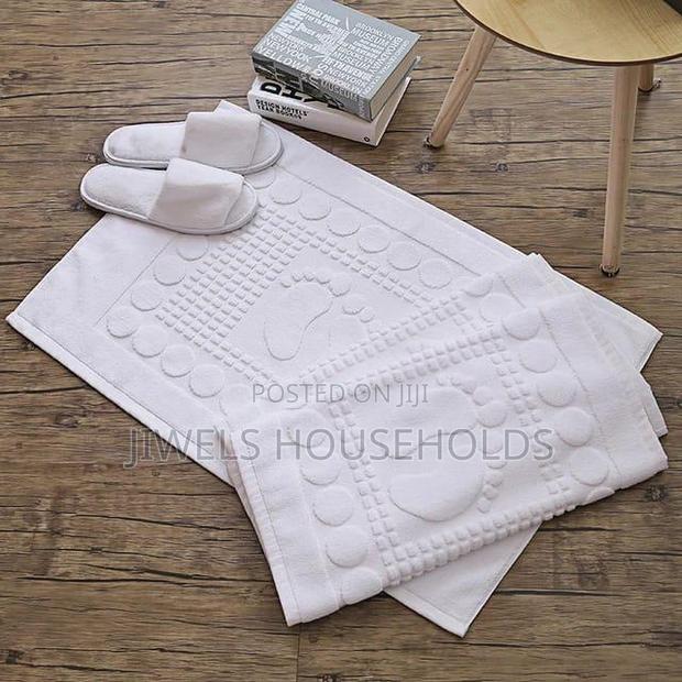 Cotton Floor Towel Bathroom Mat White ; - thumbnail 2