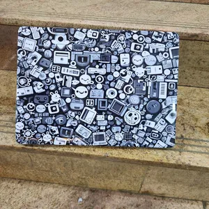 Black and White Graphic Art Vinyl Laptop Skin Sticker Cover.