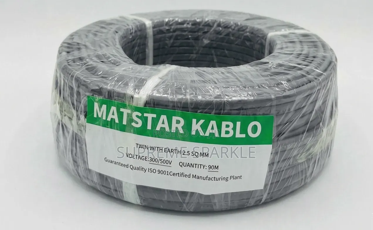 Matstar Kablo Twin With Earth Electrical Cable. 90m