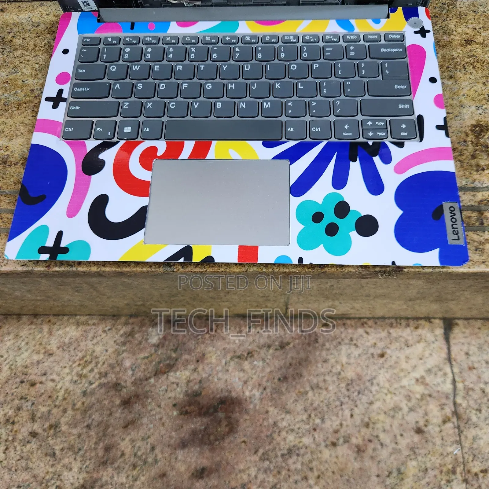 Vibrant, Abstract, Colorful Shape Pattern Laptop Sticker Decal.
