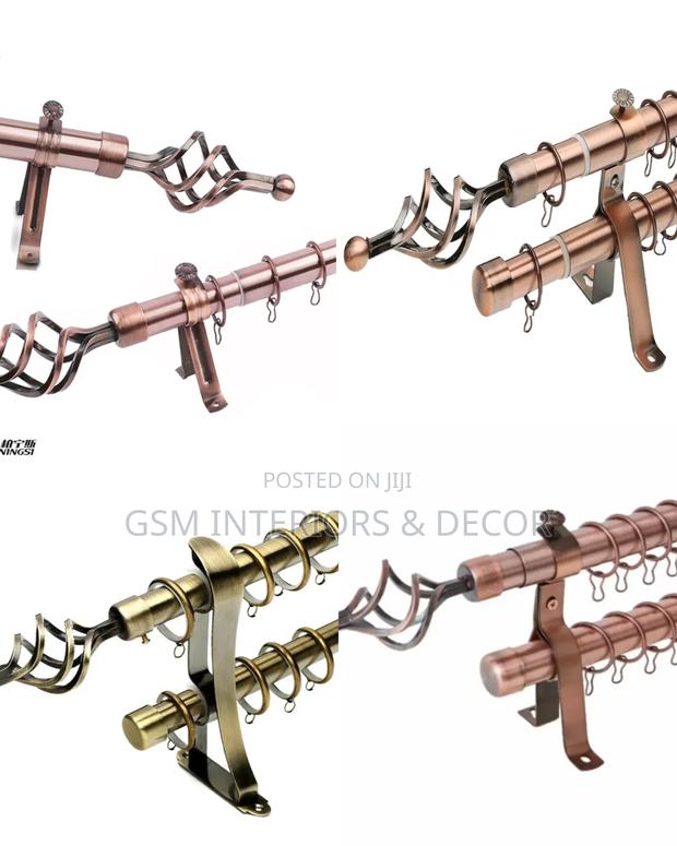 Adjustable Curtain Rods for Both Curtains and Sheers Copper Shade