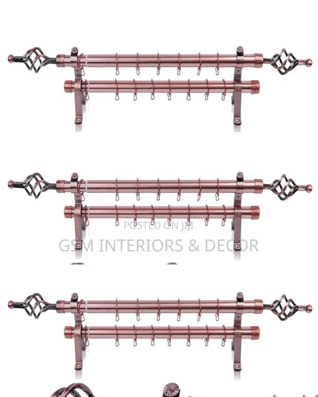 2m Double Curtain Rods With Twin Rods for Curtains and Sheers