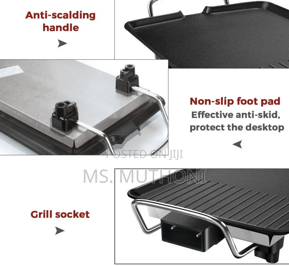 1500w Electric BBQ Grill Pan Designed for Indoor Us