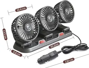 Motim 3-Head Usb Car Cooling Fan Designed for Dashboard Mounting