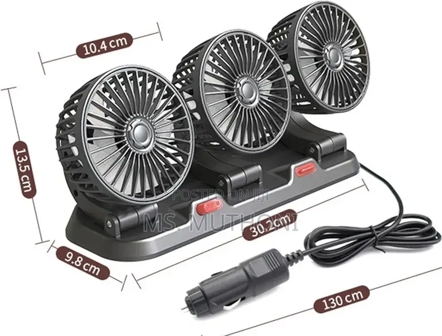 Motim 3-Head Usb Car Cooling Fan Designed for Dashboard Mounting