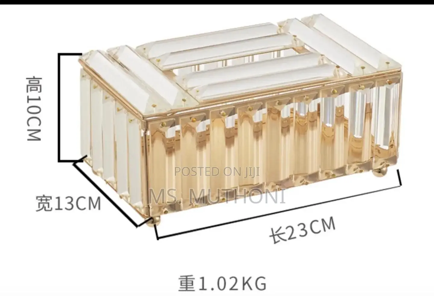 Crystal Glass ,Stylish Luxurious Gold Serviettes Holder