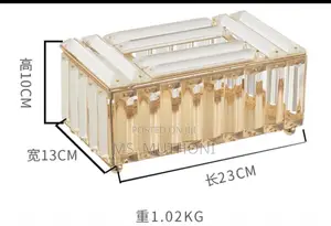 Crystal Glass ,Stylish Luxurious Gold Serviettes Holder