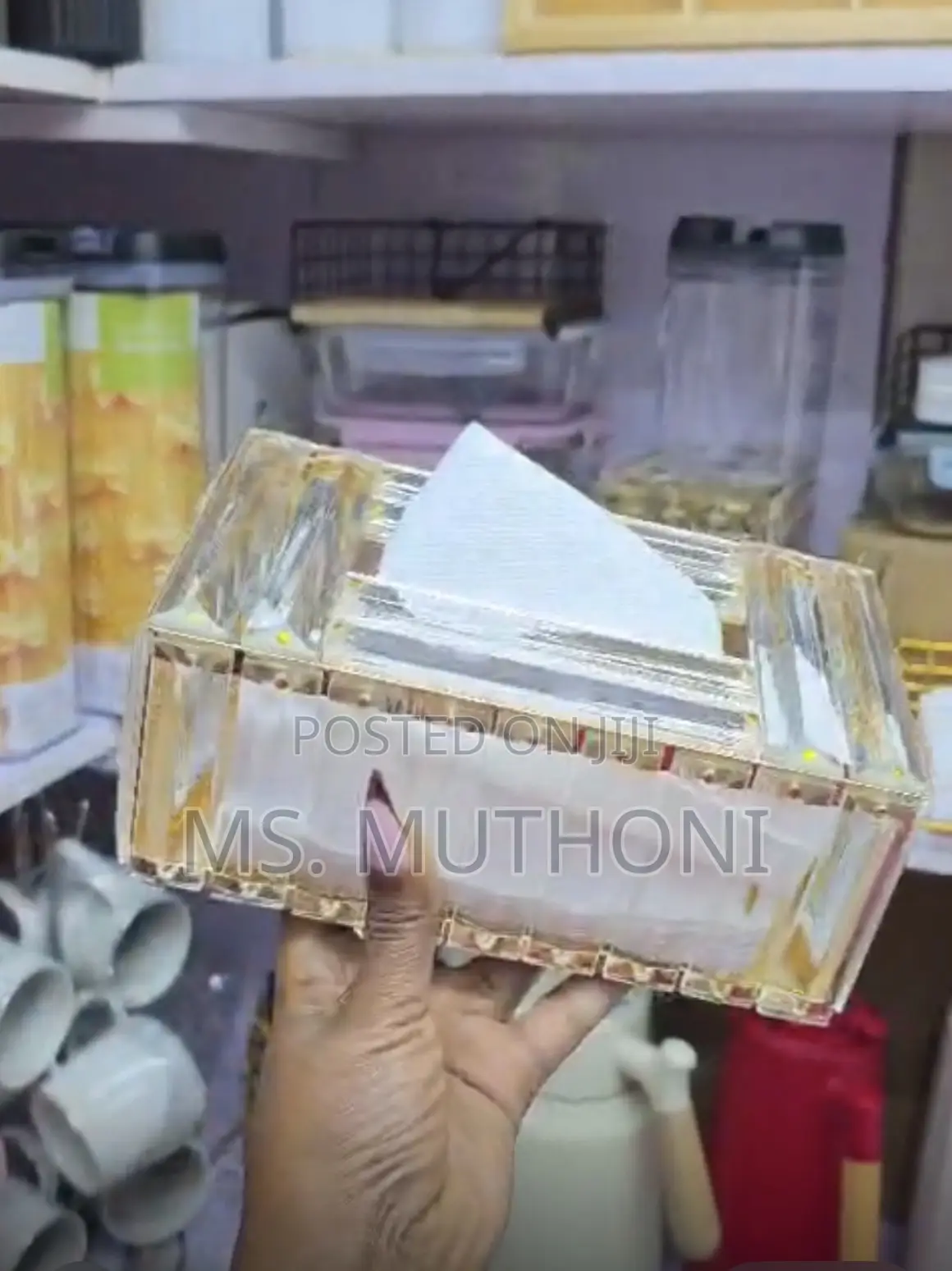Crystal Glass ,Stylish Luxurious Gold Serviettes Holder