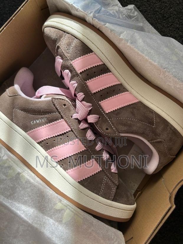 Suede Mocha Brown and Pink Campus Size 36 37 38 40 - thumbnail 2