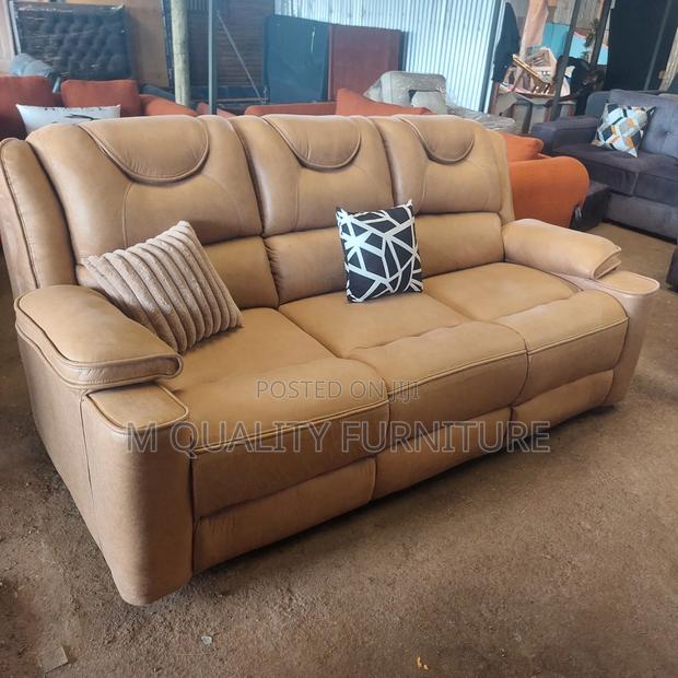 A Semi Recliner Brown Luxurious Royal Stylish Couch