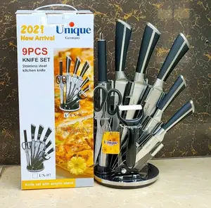 Unique 9pcs Kitchen Knife Set Stainless Steel Knives