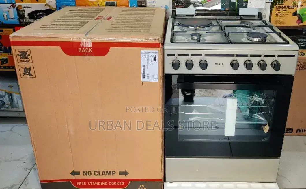 60cm X 60cm Von 3 Gas + 1 Electric Standing Cooker