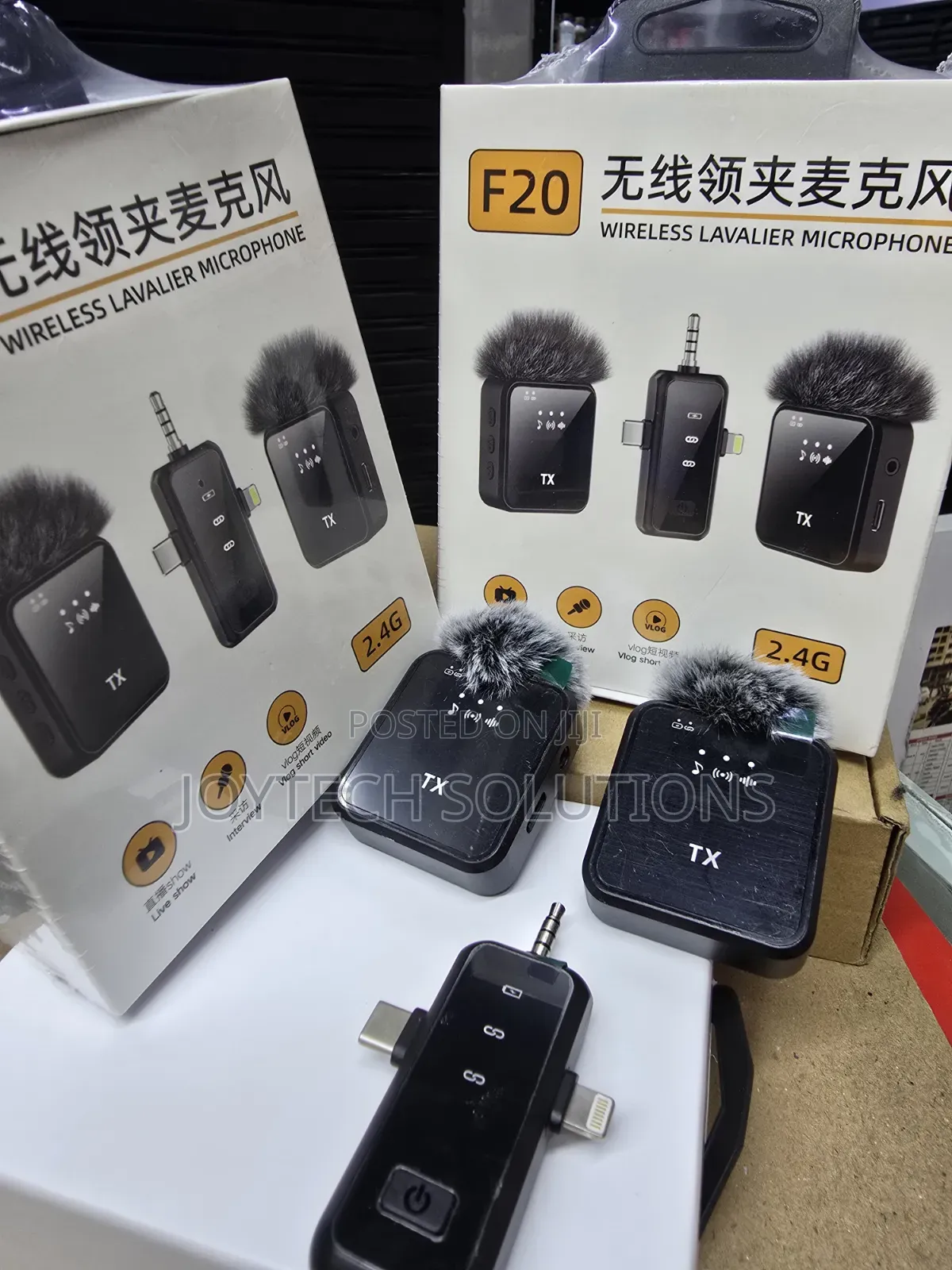 F20 Wireless Lavalier Microphone – Clip-on Mic for Phone, Youtube, Int