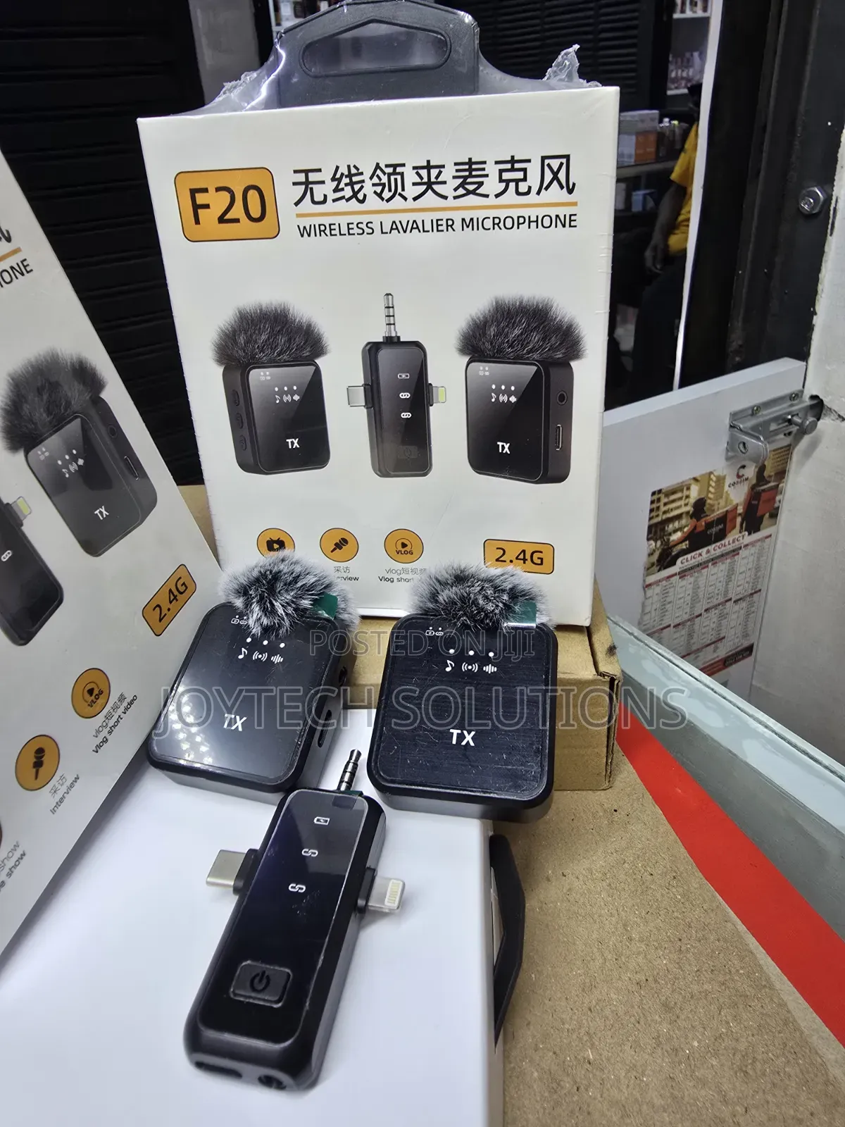 F20 Wireless Lavalier Microphone – Clip-on Mic for Phone, Youtube, Int