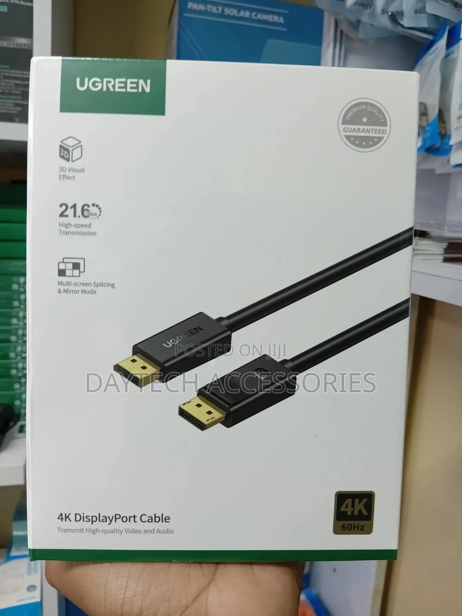 Ugreen at 60hz Dp102 Displayport Male to Male Cable in Black.