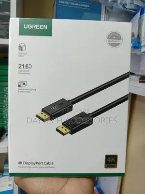 Ugreen at 60hz Dp102 Displayport Male to Male Cable in Black.