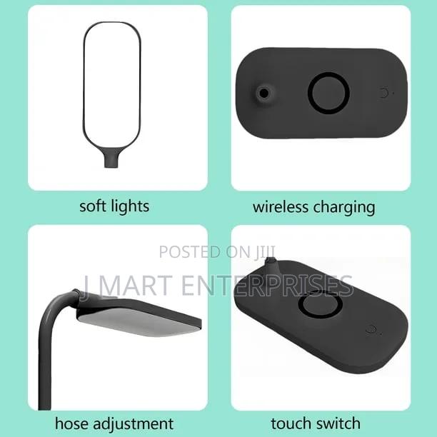 Desk Lamp With Wireless Charger, Adjustable, Usb - thumbnail 2