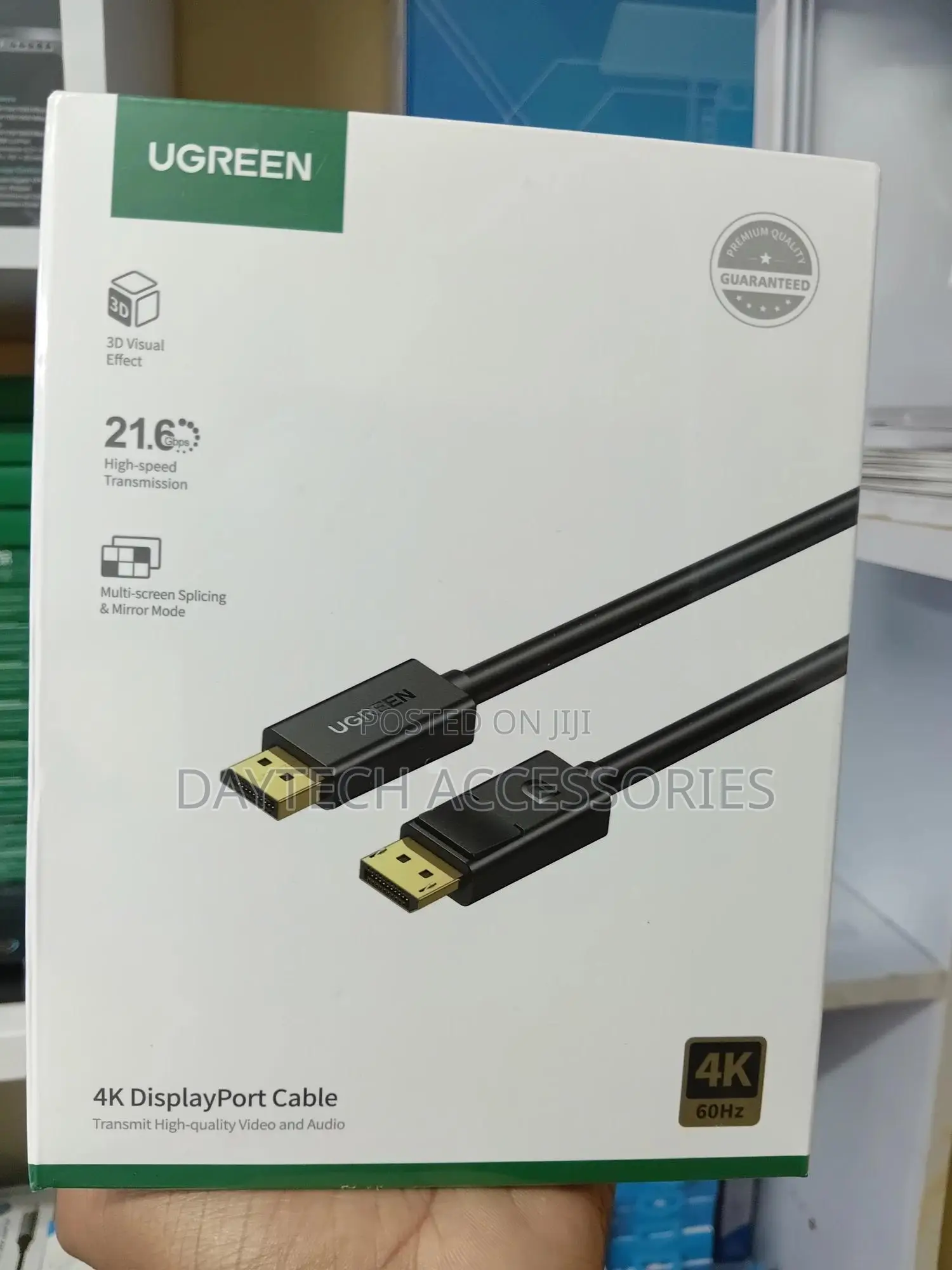 Ugreen at 60hz Displayport to Displayport Cable (Dp102) in Black