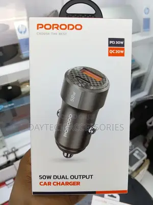 Porodo 50w Dual Port Car Charger Pd 20w Qc 30w.