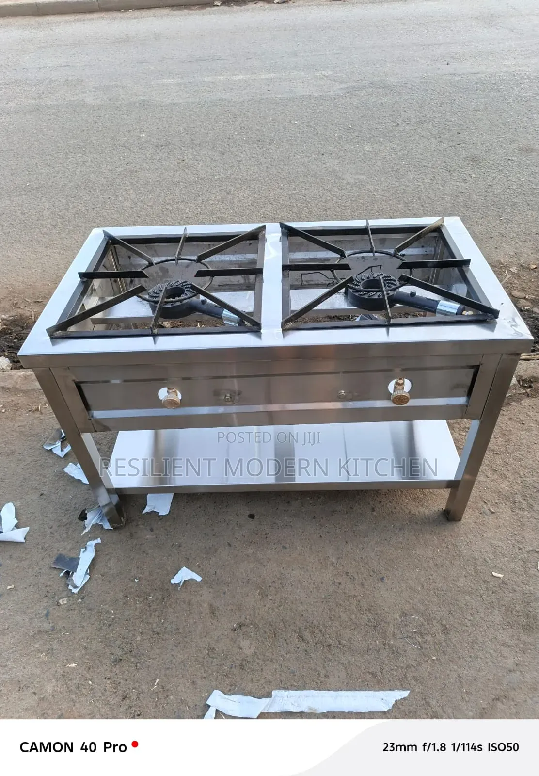 Commercial Stainless Steel Double 2 Burner Gas Cooker