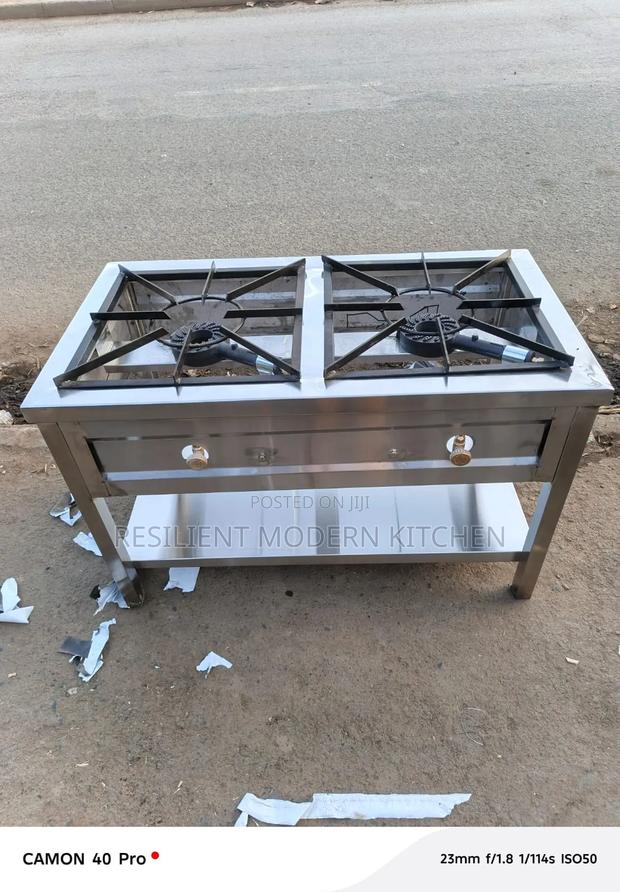 Commercial Stainless Steel Double 2 Burner Gas Cooker