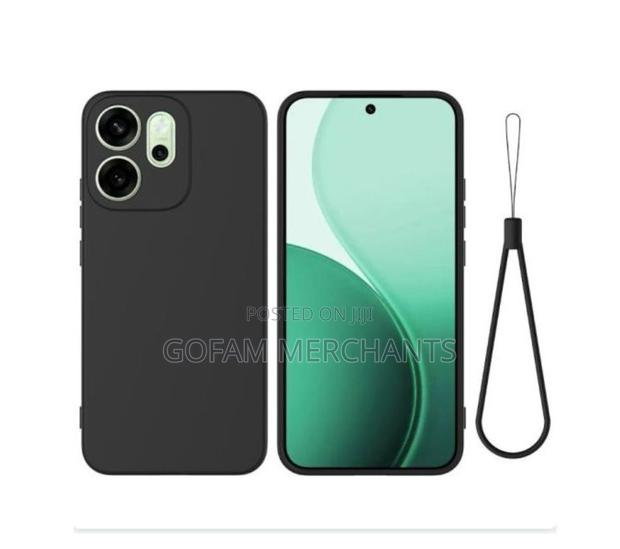 Soft Silicone Back Cover for Oppo Reno 14f – Black