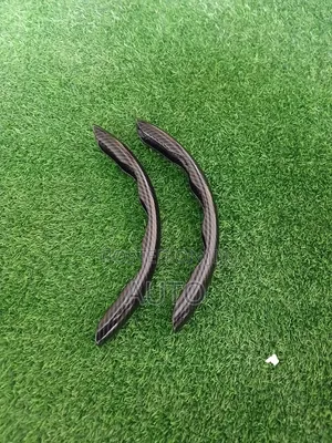 2pcs Carbon Fibre Steering Wheel Cover Non Slip Grip Universal Black