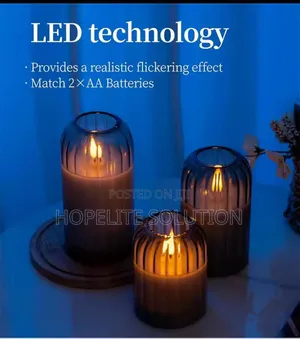 3 in 1 Advanced Glass Led Decor Lighting Candle