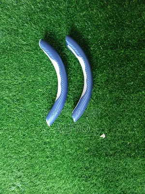 2pcs Blue Carbon Fiber Steering Wheel Cover Non Slip Grip Universal