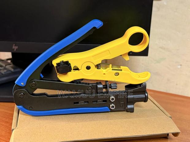 Coaxial Compression Tool And Cable Stripper Kit,