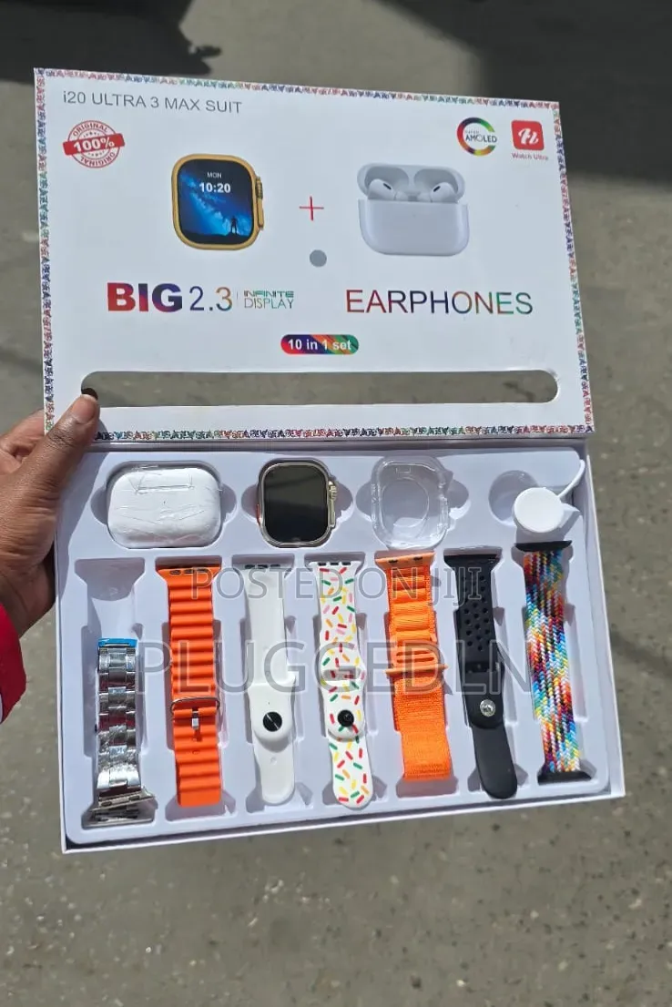 I20 Ultra Max Suit 10-in-1 Smartwatch Set,