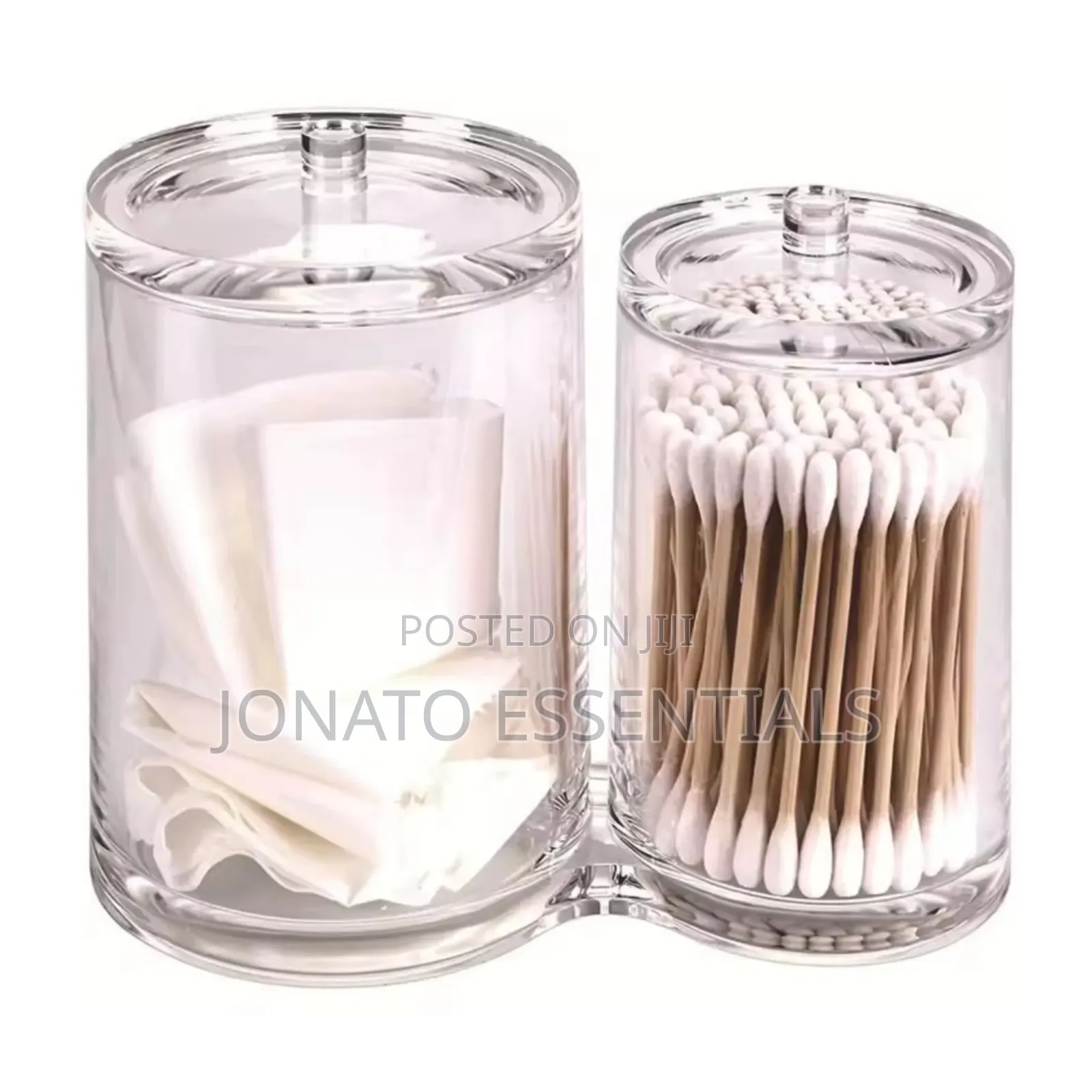 2-in-1 Acrylic Makeup Organizer - Cotton Bud Pad Holder