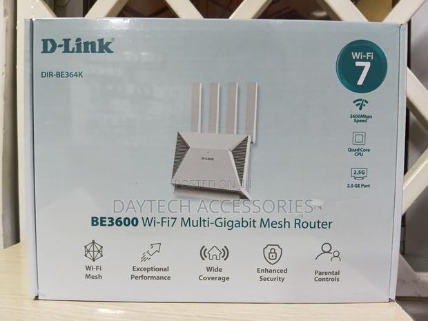 D-Link Dir-Be364k Be3600 Wi-Fi 7 Multi-Gigabit Mesh Router.