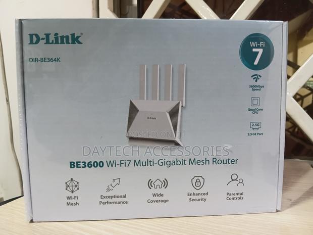 D-Link Dir-Be364k Be3600 Wi-Fi 7 Multi-Gigabit Mesh Router. - thumbnail 2