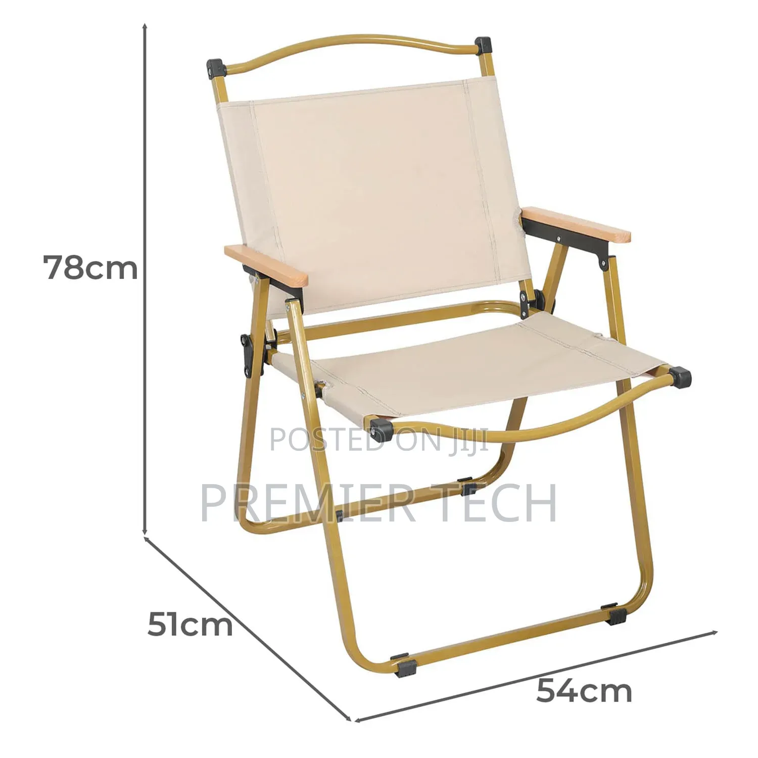 Strong Steel Frame Wood Arm Rest Foldable Outdoor Chair