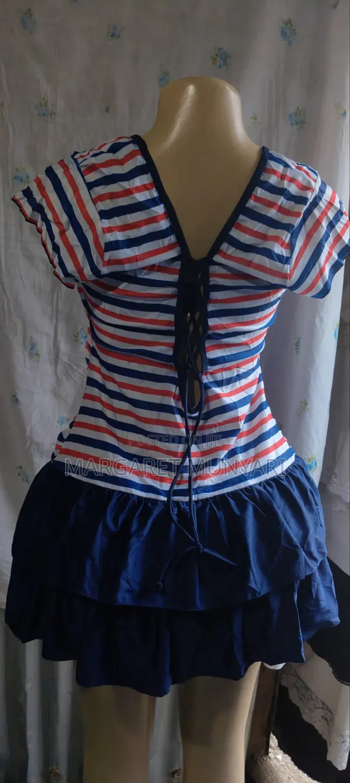 Front and Back Striped Blue Costume