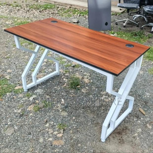 Brown/White Study Table - main view