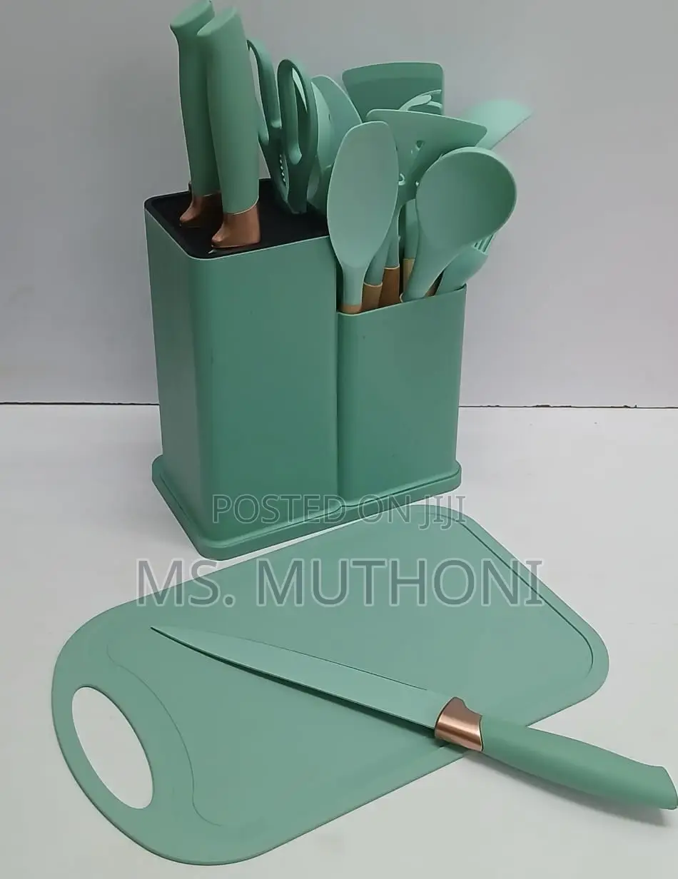 Food Grade Heat Resistance Silicone Spoon Set (+ Chopping Board )
