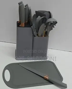 Food Grade Heat Resistance Silicone Spoon Set (+ Chopping Board )