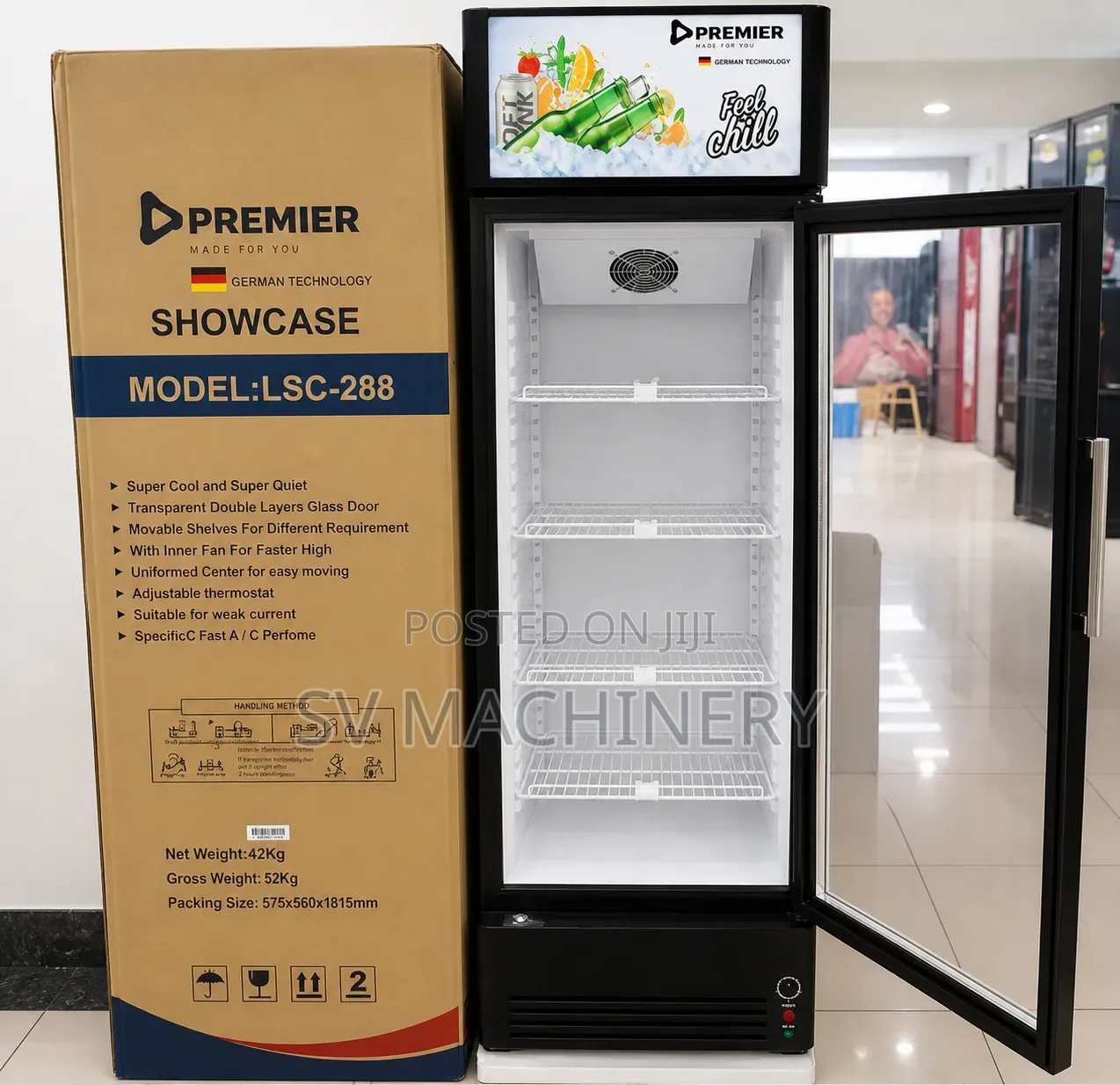 Heavy Duty 288l Showcase Display Chiller