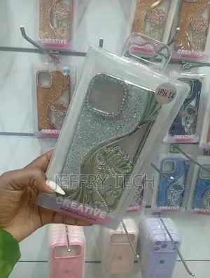 iPhone 14 Creative Brand Phone Case With a Decorative Silver Finish