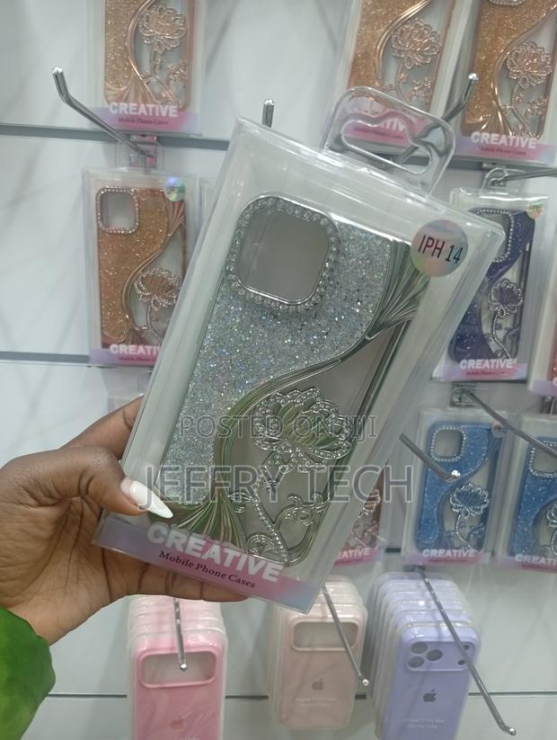 iPhone 14 Creative Brand Phone Case With a Decorative Silver Finish - thumbnail 2